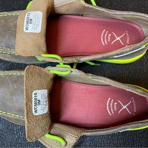 Twisted X neon leather slip on shoes